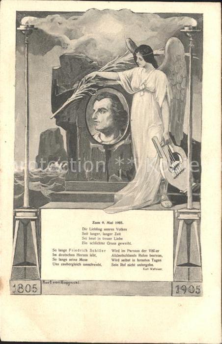 Schiller Friedrich Schtzengel Harfe Gedicht Karl Walleiser Sammlung-Wollmann-Kar