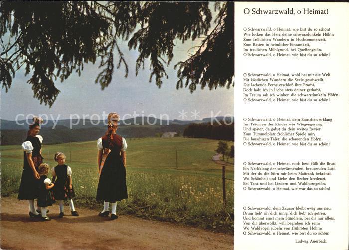 Liederkarte O Schwarzwald o Heimat Ludwig Auerbach Trachten