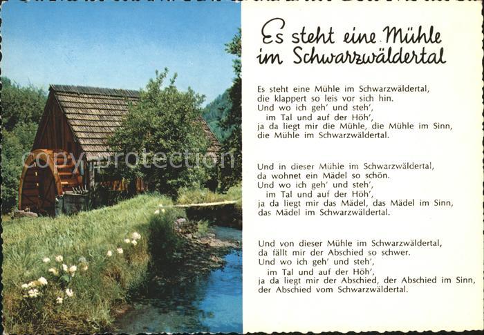 Liederkarte Es steht eine Muehle im Schwarzwaeldertal