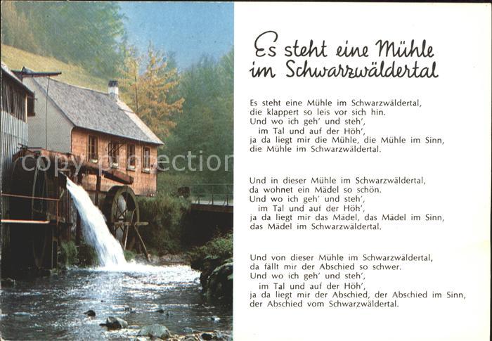 Wassermuehle Lied Es steht eine Muehle im Schwarzwaeldertal