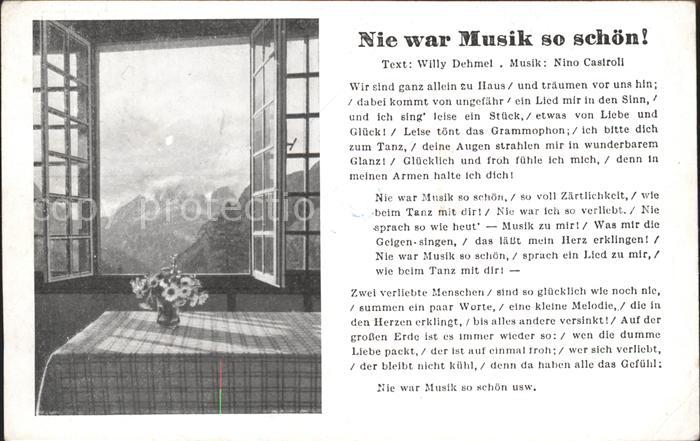 Liederkarte Nie war Musik so schoen Willy Dehmel Nino Castroli