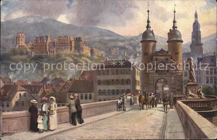Hoffmann Heinrich Heidelberg Alte Neckarbruecke Schloss Nr. 113 Bahnpost