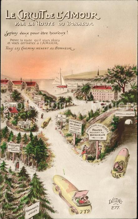 Verlag DEDE Paris Nr. 277 Le Circuit de l'Amour Route du Bonheur