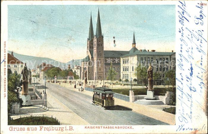 Strassenbahn Freiburg im Breisgau Kaiserstrassenbruecke
