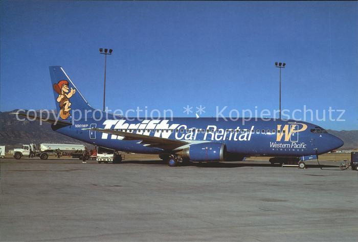 Flugzeuge Zivil Western Pacific Thrifty Car Rental Boei