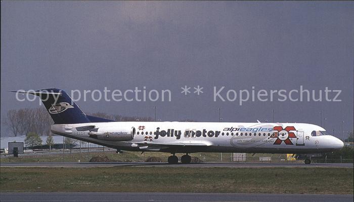 Flugzeuge Zivil Alpi Eagles Jolly Motor colours Fokker 100 I-ELGF c/n 11253