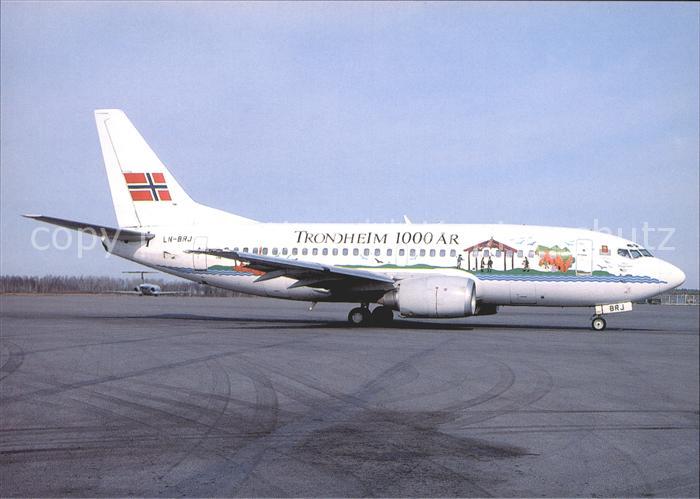 Flugzeuge Zivil Braathens SAFE Trondheim 1000 AR Boeing B-737-505 LN-BRJ