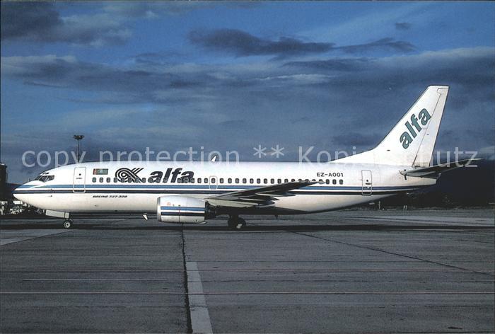 Flugzeuge Zivil Alfa Hava Yollari B737-341 EZ-A001 cn 26855-2305