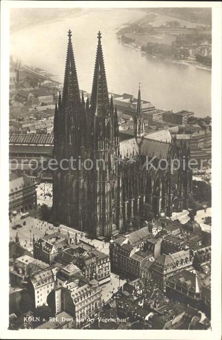 Koeln Rhein Dom aus der Vogelschau