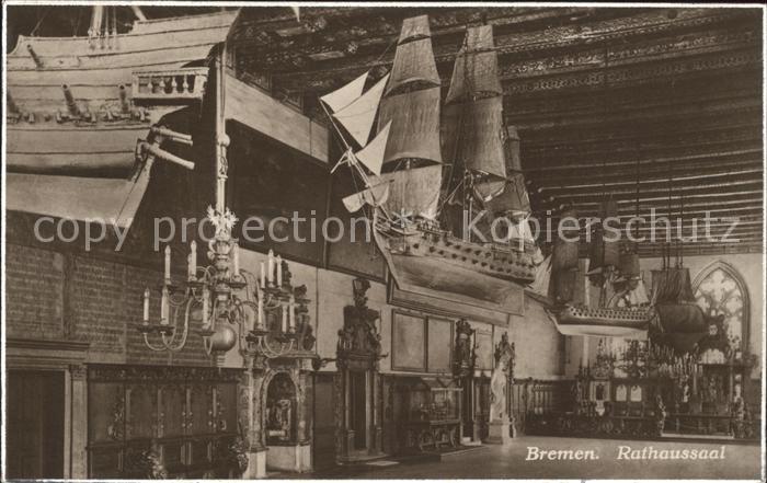 BREMEN  CITY Rathaussaal Segelschiff Modell