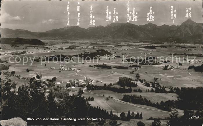 Weizern Panorama Blick von Burg Ruine Eisenberg Alpen