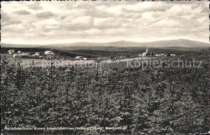 Friedrichsbrunn Harz Panorama Blick zum Brocken Heilklimatischer Kurort