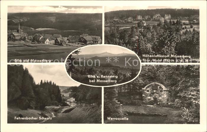 Masserberg Hoehenluftkurort Blick vom Rennsteig Fehrenbacher Schweiz Werraquelle