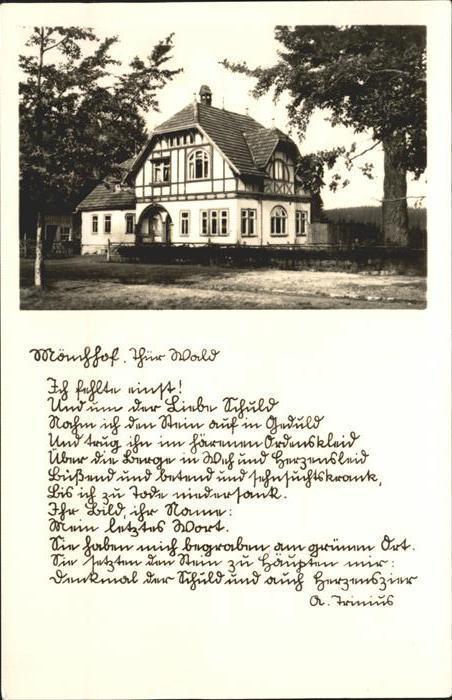 Elgersburg Waldgasthof Moenchhof Gedicht