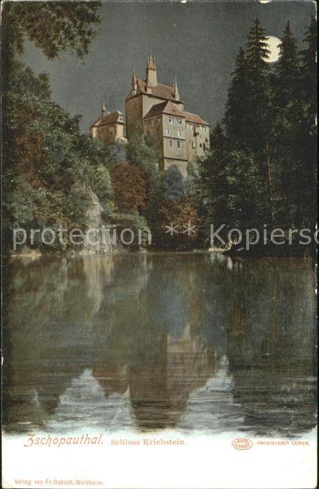Zschopautal Schloss Kriebstein im Mondschein