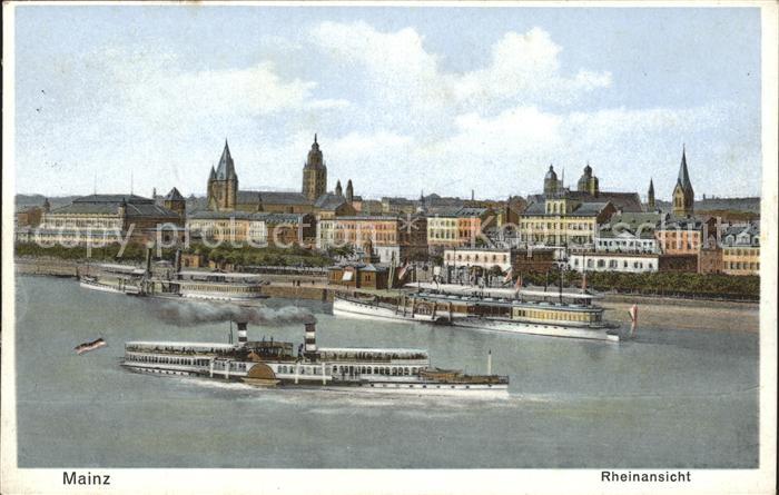 Mainz Rhein Rheinansicht Dampfer