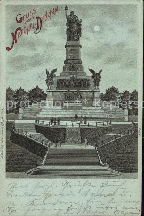 Bingen Rhein Nationaldenkmal Niederwald im Mondschein