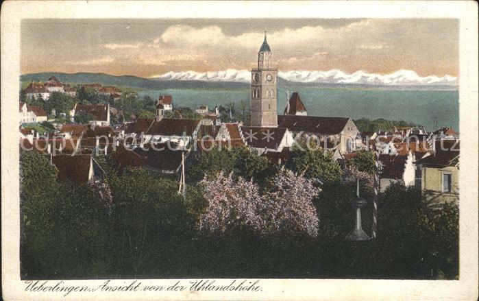 ueberlingen Bodensee Ansicht von der Uhlandshoehe Schweizer Berge