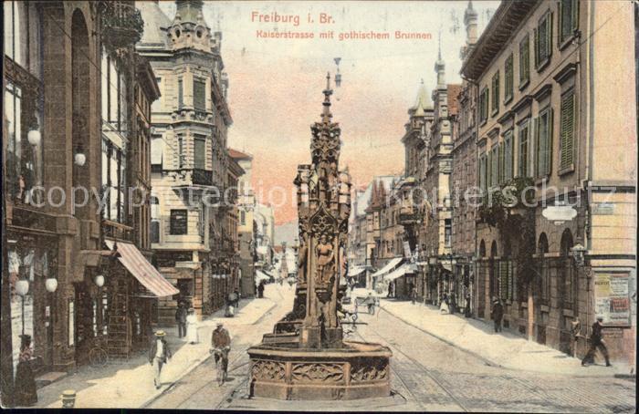 Freiburg Breisgau Kaiserstrasse Gothischer Brunnen