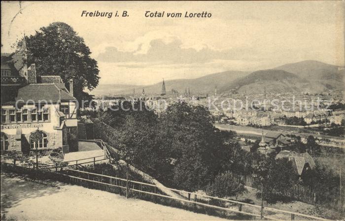 Freiburg Breisgau Panorama Blick vom Loretto Berg Gasthaus