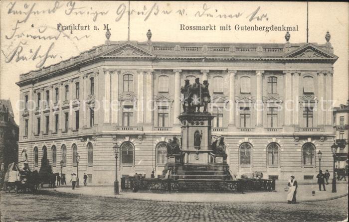 Frankfurt Main Rossmarkt mit Gutenbergdenkmal