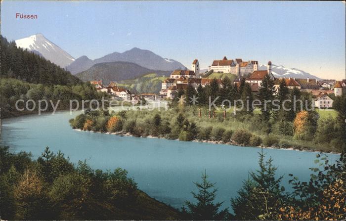 Fuessen Allgaeu Partie am Lech Schloss Alpen