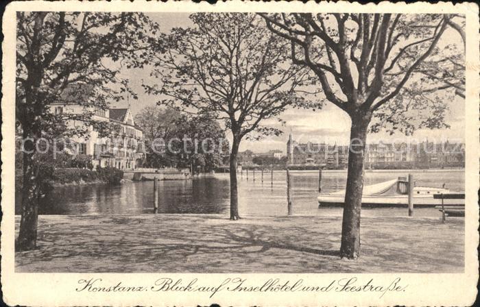 Konstanz Bodensee Blick auf Inselhotel und Seestrasse