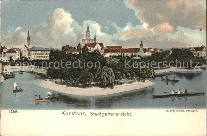 Konstanz Bodensee Stadtgarten Ruderboot Kirche