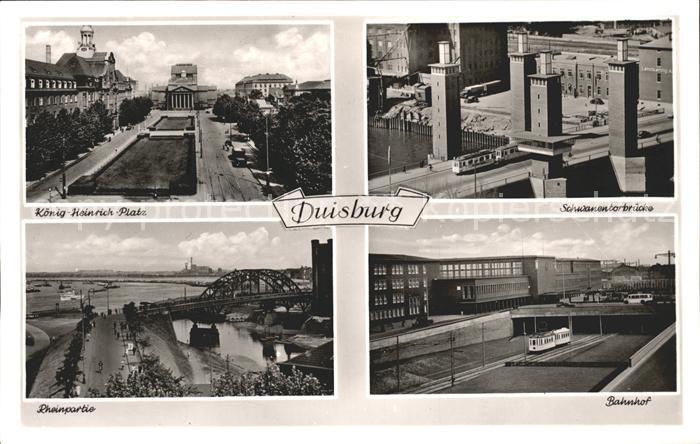 Duisburg Ruhr Koenig Heinrich Platz Schwanentorbruecke Rheinpartie Bahnhof