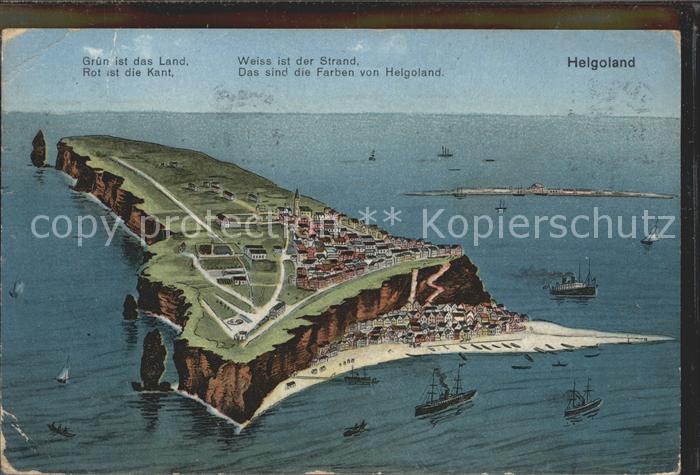 HELGOLAND Insel Schleswig-Holstein aus der Vogelschau Gedicht