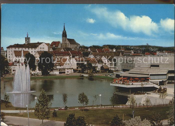 Boeblingen Kongresshalle Stadtkirche Rathaus Unterer See Fontaene