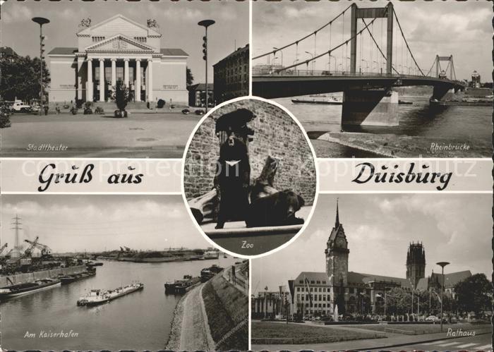Duisburg Ruhr Stadttheater Rheinbruecke Kaiserhafen Rathaus Zoo