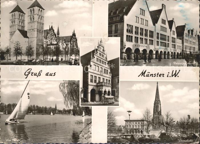 Muenster Westfalen Kirche Prinzipalmarkt Domplatz Aasee Stadtweinhaus