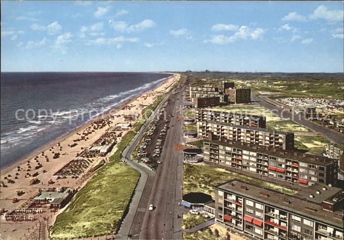 Zandvoort Holland Fliegeraufnahme Strand Haeuserblocks