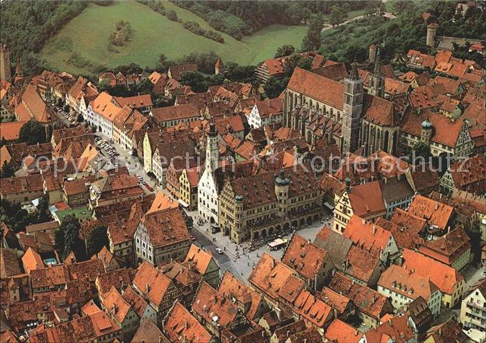 Rothenburg Tauber Fliegeraufnahme Historischer Stadtkern