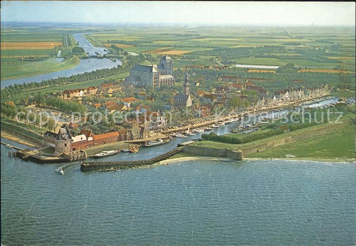 Veere Fliegeraufnahme mit Hafen