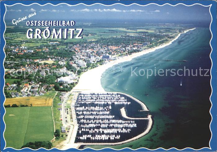 Groemitz Ostseebad Fliegeraufnahme Strand Hafen
