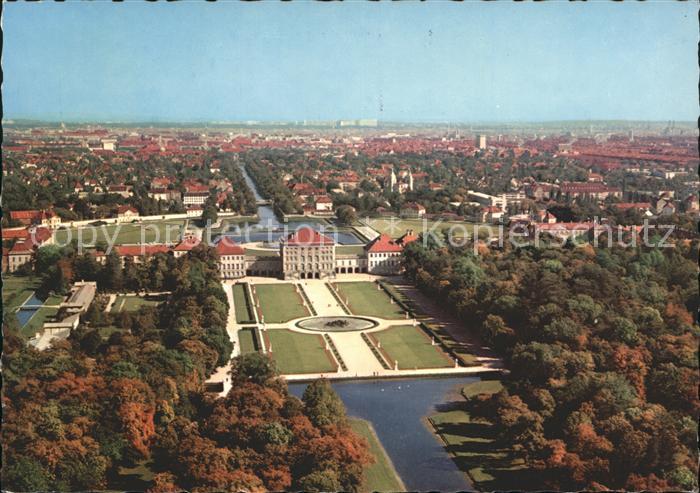 Muenchen Bayern Fliegeraufnahme Schloss Nymphenburg