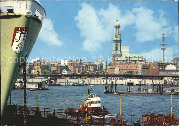 HAMBURG CITY Hafen Michaeliskirche Fernsehturm