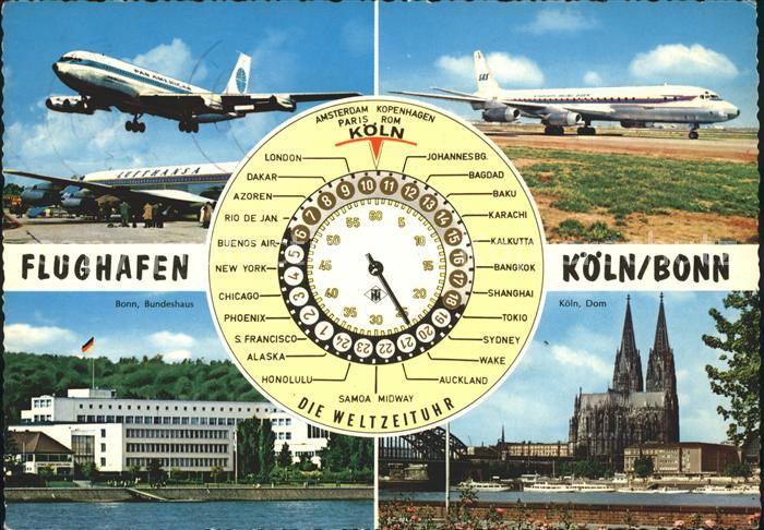 Flugzeuge Zivil Pan American SAS Flughafen Koeln-Bonn Weltzeituhr