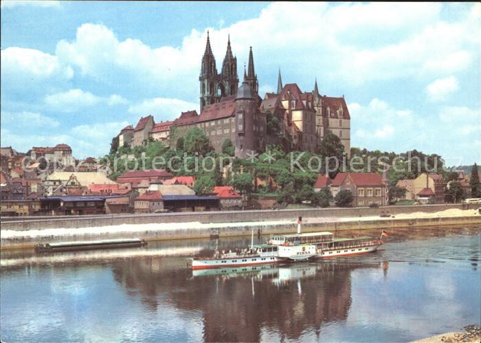 Dampfer Seitenrad Pirna Meissen Albrechtsburg Dom