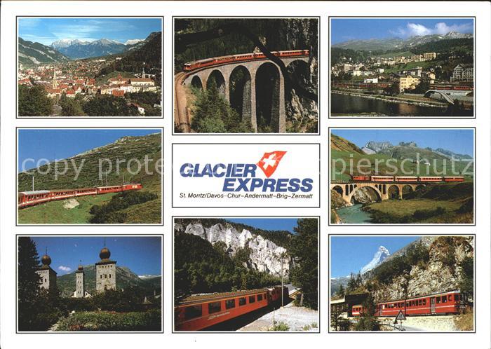 Eisenbahn Glacier-Express St. Moritz-Davos-Chur-Andermatt-Brig-Zermatt
