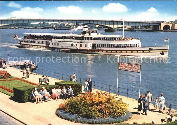 Dampfer Seitenrad Cecilie Bonn Kennedy-Bruecke
