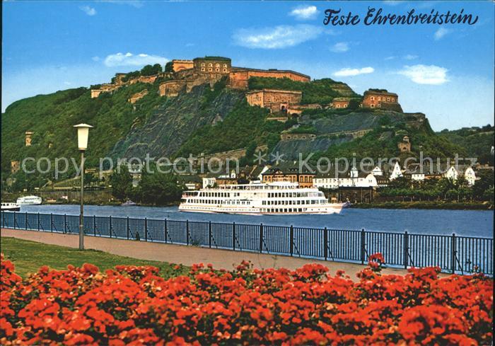 Faehre Ferry Bac Traghetto-- Festung Ehrenbreitstein Koblenz am Rhein