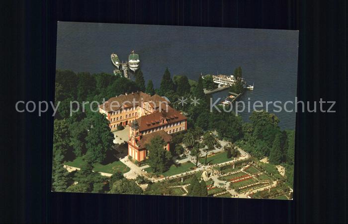 Insel Mainau Schloss Kirche Schlossterrasse Rosengarten Fliegeraufnahme