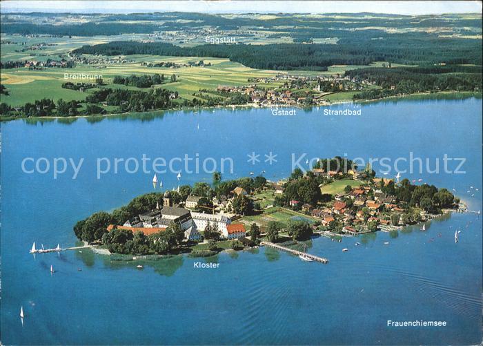 Fraueninsel Chiemsee Kloster Frauenwoerth Fliegeraufnahme