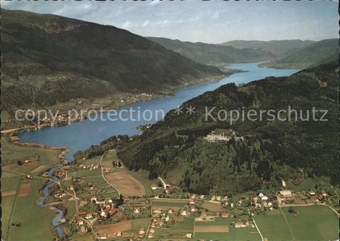 Ossiachersee Ruine Landskron Fliegeraufnahme