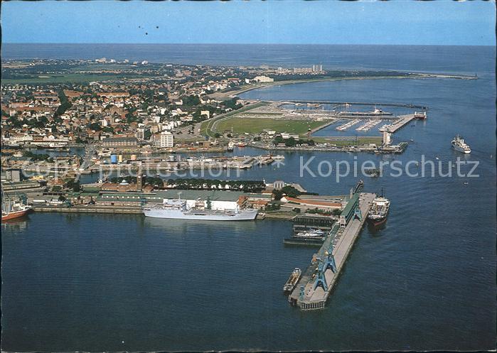 Cuxhaven Nordseebad Hafen Fliegeraufnahme