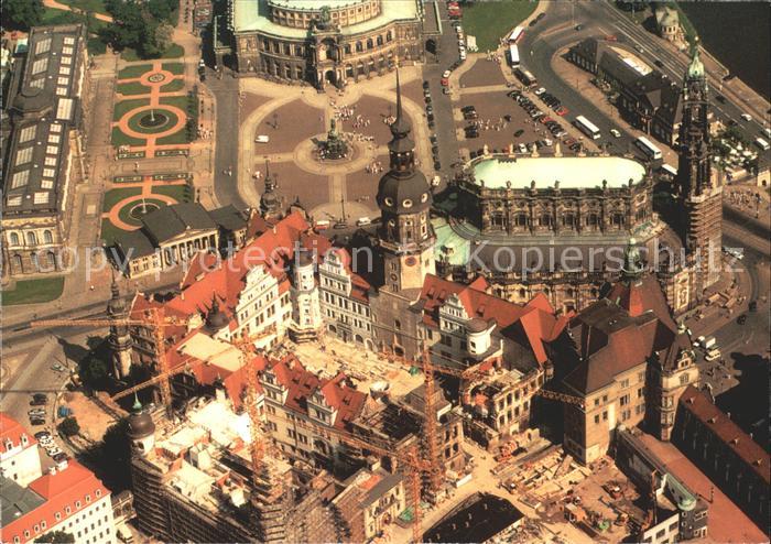 DRESDEN Elbe Schloss Hofkirche Theaterplatz Italienisches Doerfchen Fliegeraufna