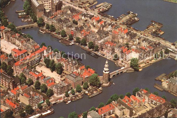 Amsterdam Niederlande Montelbaanturm Fliegeraufnahme